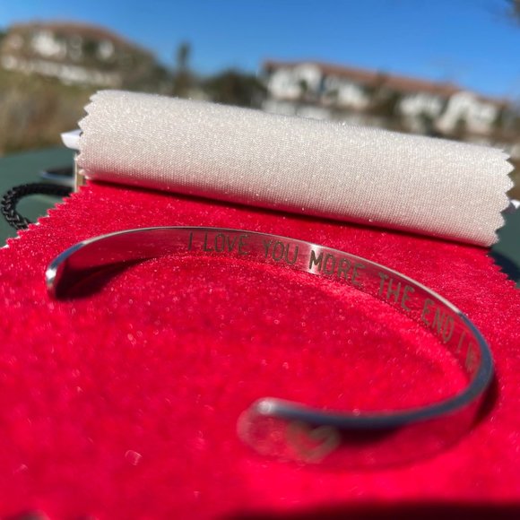 Valentine´s Day Gift I love you more The End I win Stainless Steel Bracelet - Picture 2 of 2